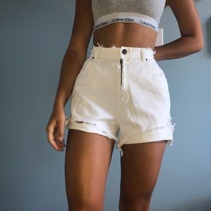 Vintage white denim shorts